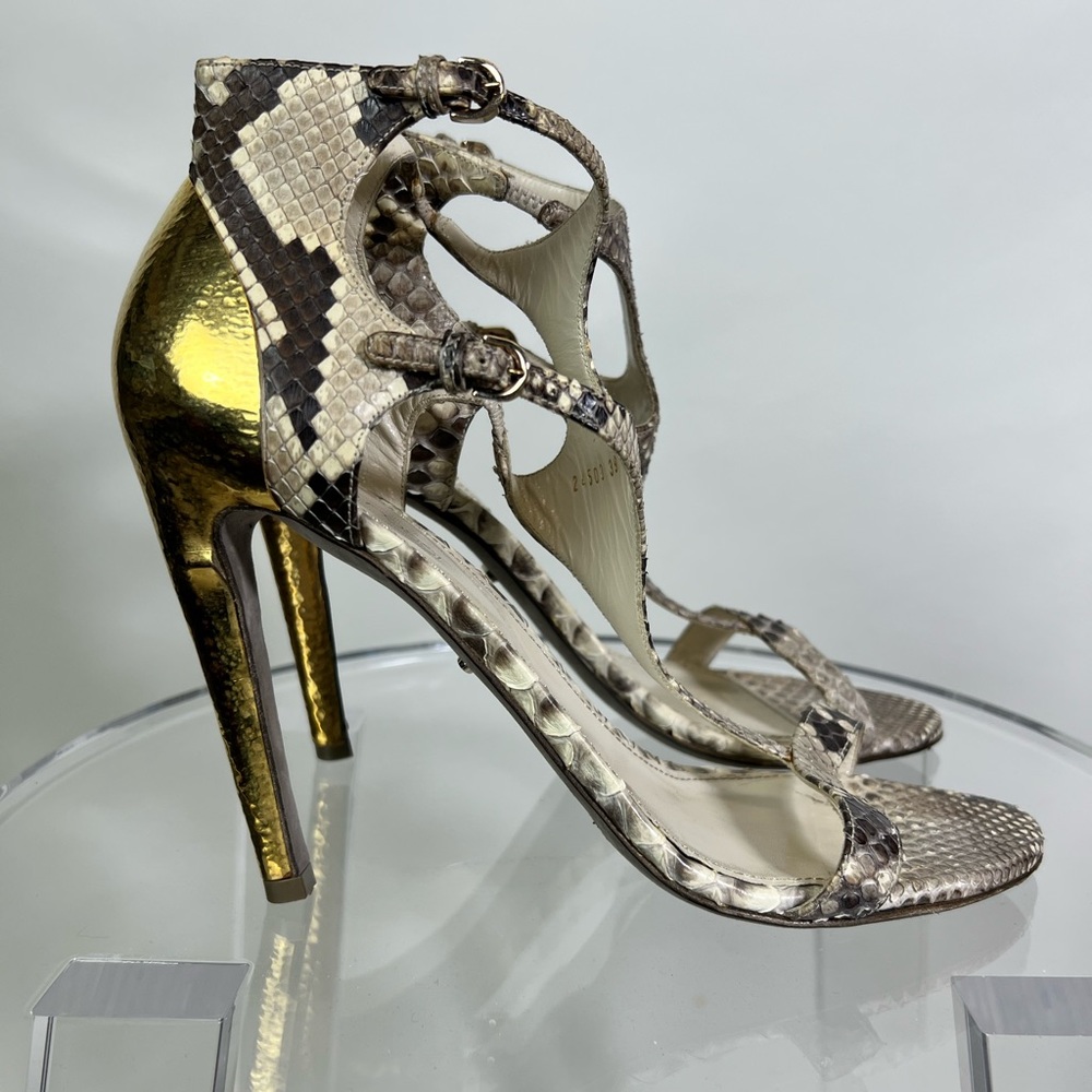 Authentic Sergio Rossi Rare Python Clonia With Go… - image 8